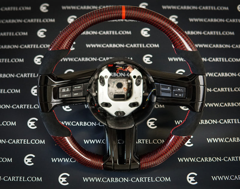 2013 ford mustang carbon fiber custom made steering wheel