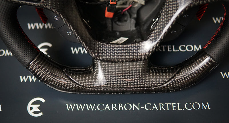 carbon fiber bottom of custom made steering wheel