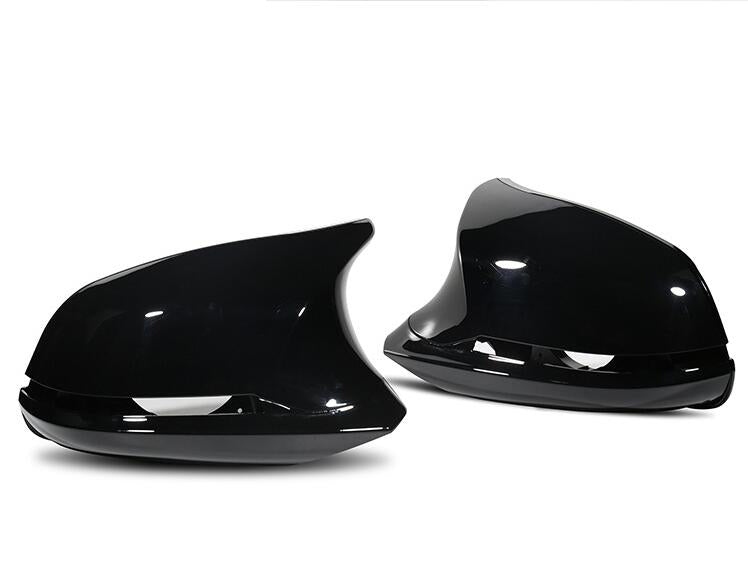 black gloss mirror cap cover on white background